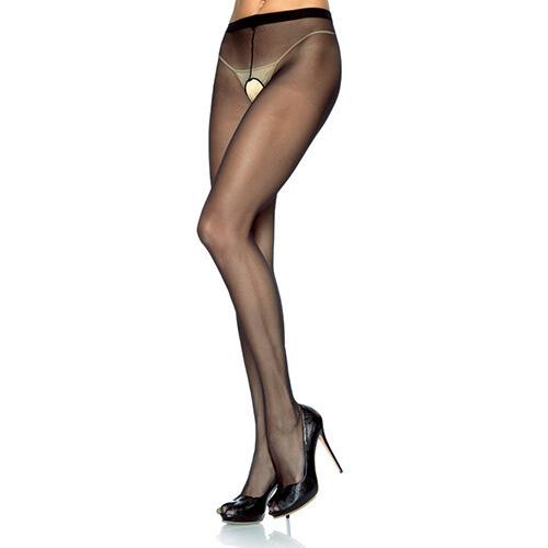 Collant velato crotchless 
