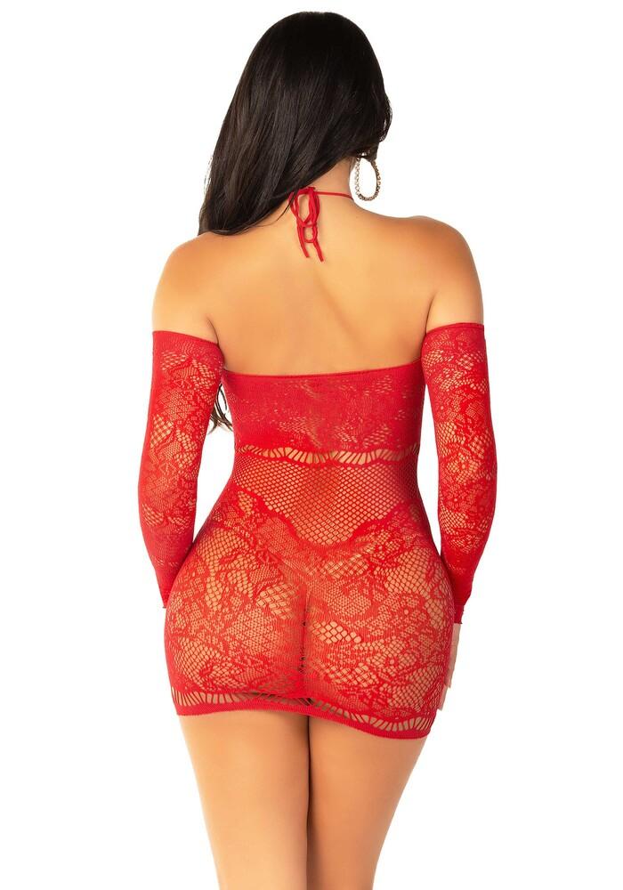 Mini Abito Sexy Circle Back Rosso thumbnail 4