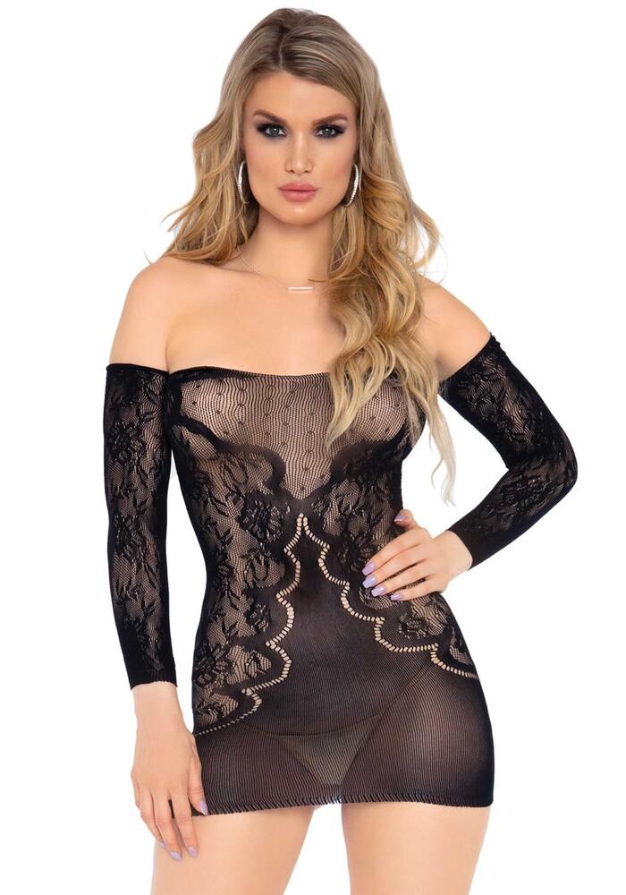 Off the Shoulder Nero Mini Abito Sexy