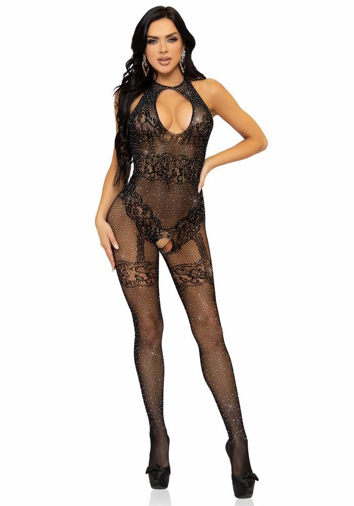 Tuta Sexy Seamless Fishnet Nero thumbnail 3