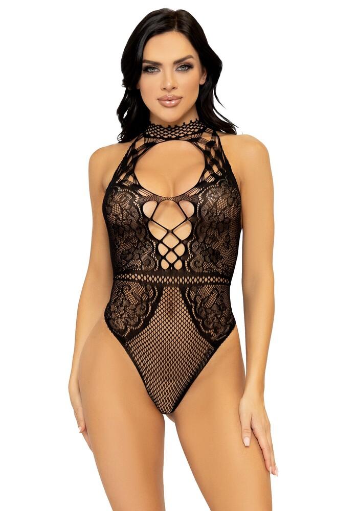 Body Sexy Net and Lace Keyhole Nero thumbnail 3