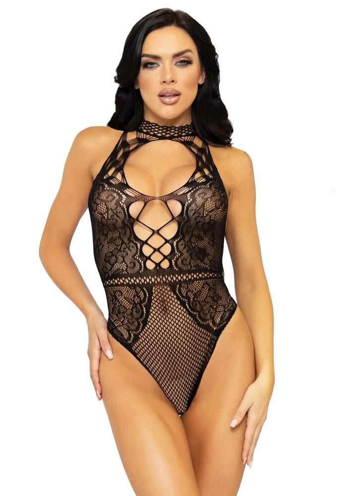 Body Sexy Net and Lace Keyhole Nero thumbnail 4