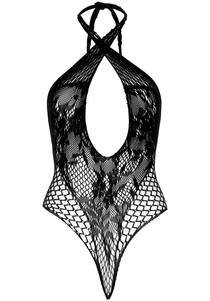 Body Sexy Lace and Net Halter Nero thumbnail 7