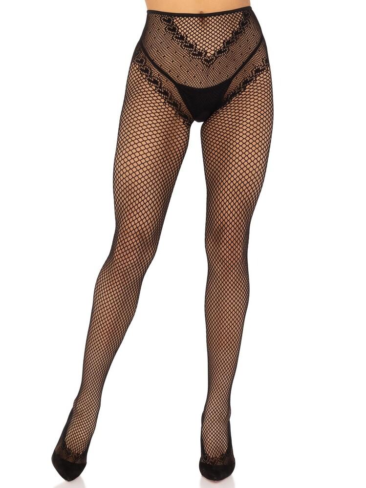 Collant Sexy Crotchless Backseam Nero thumbnail 2