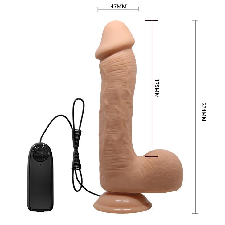 Vibratore Realistico Beautiful  Vibrant Johnson 23,4 cm thumbnail 6