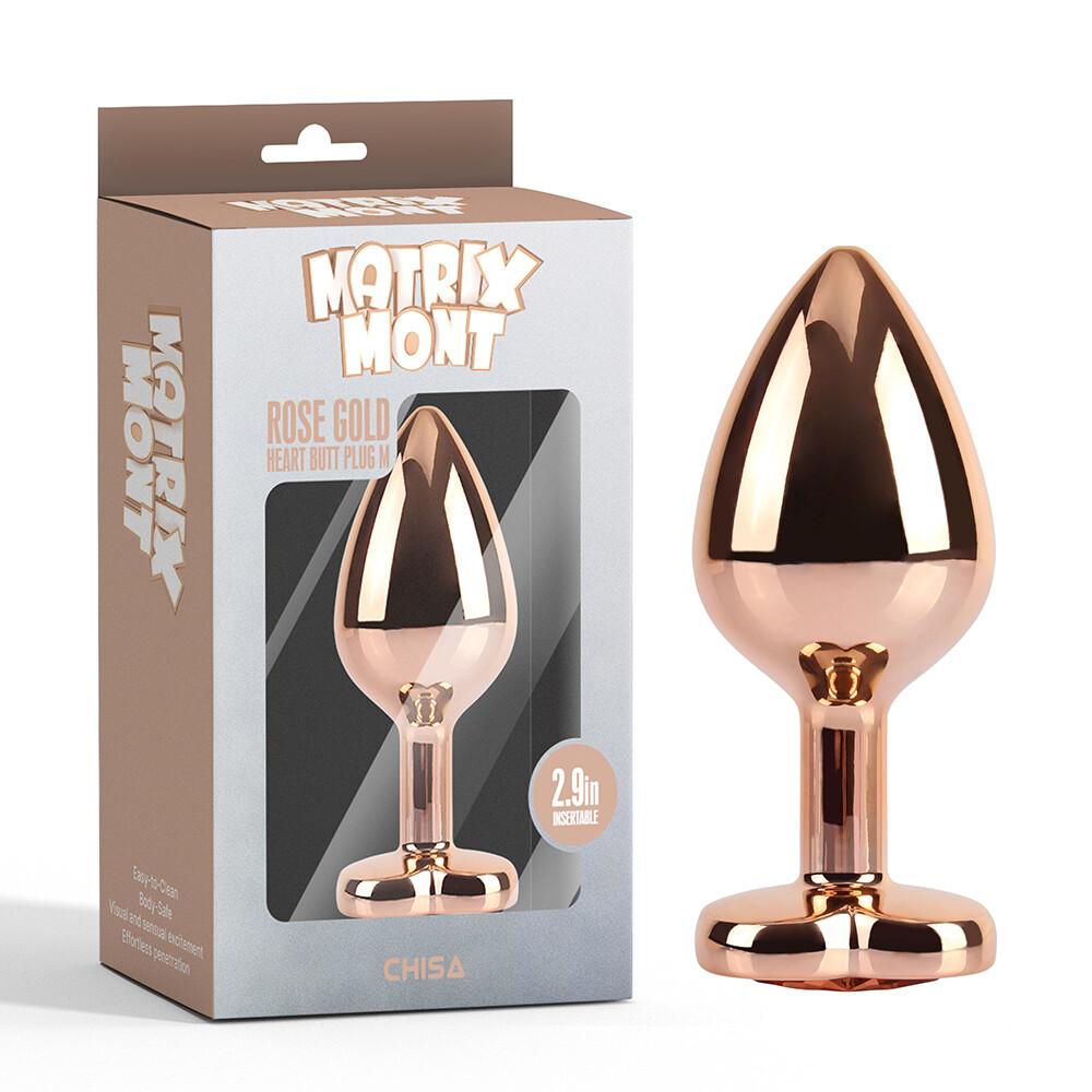 Rose Gold Heart Ø 3,3 cm Plug Anale 