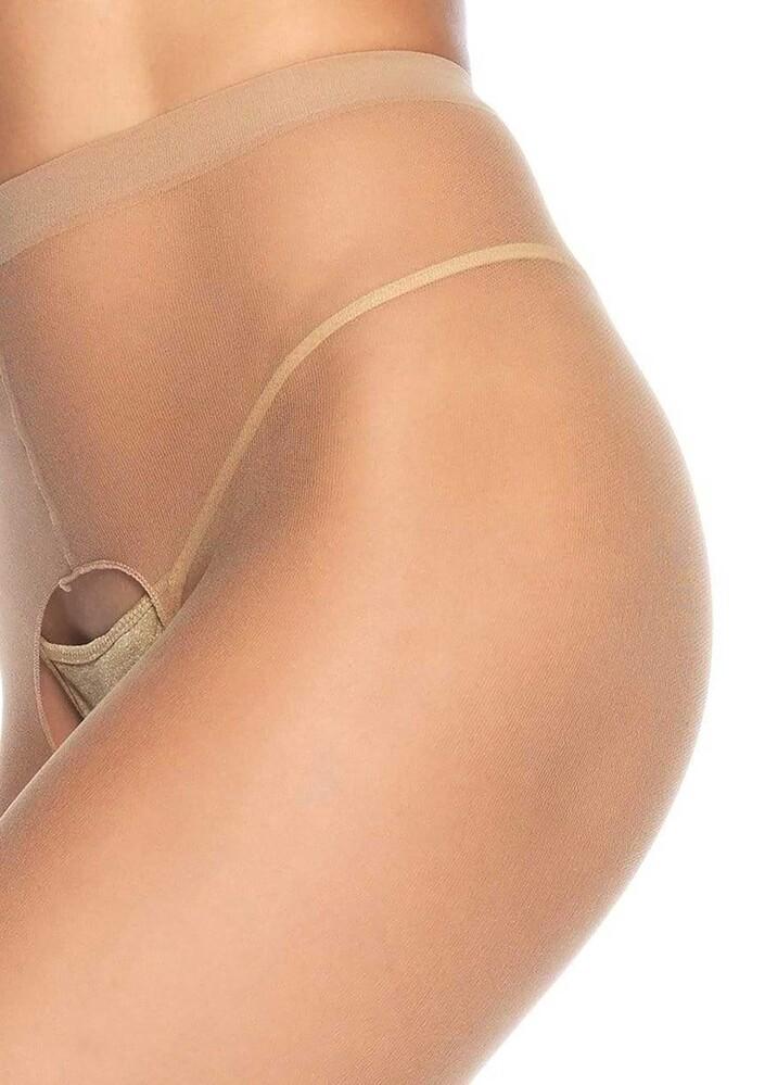 Collant Sexy Sheer Crotchless Nude thumbnail 2