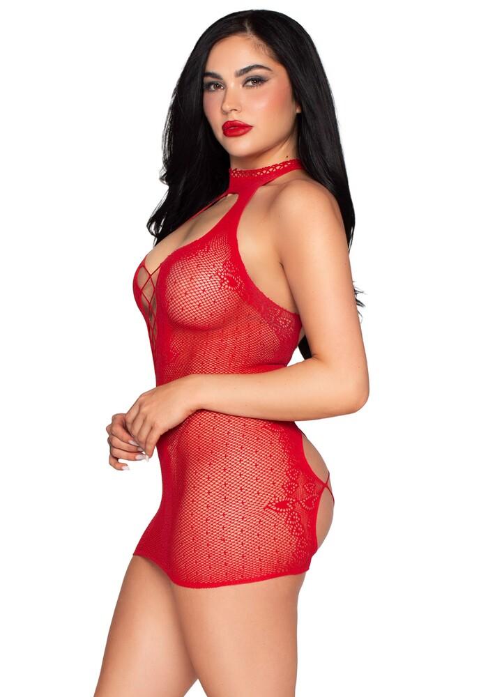 Mini Abito Sexy Heart Halter Rosso thumbnail 2