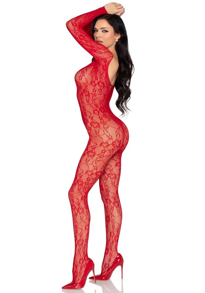 Tuta Sexy Lace Rosso thumbnail 2