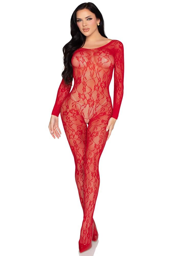 Tuta Sexy Lace Rosso thumbnail 4