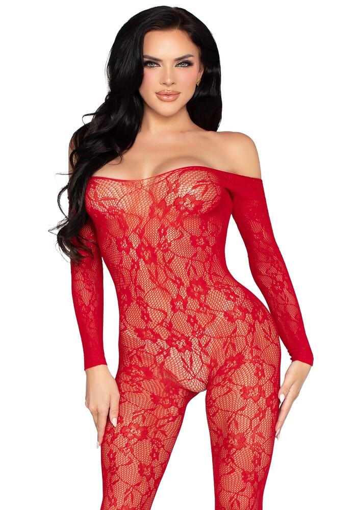 Tuta Sexy Lace Rosso thumbnail 5
